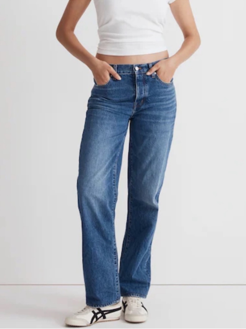 Madewell Low Slung Slouchy Straight Jeans Palmina Wash Rigid Cotton Denim 29